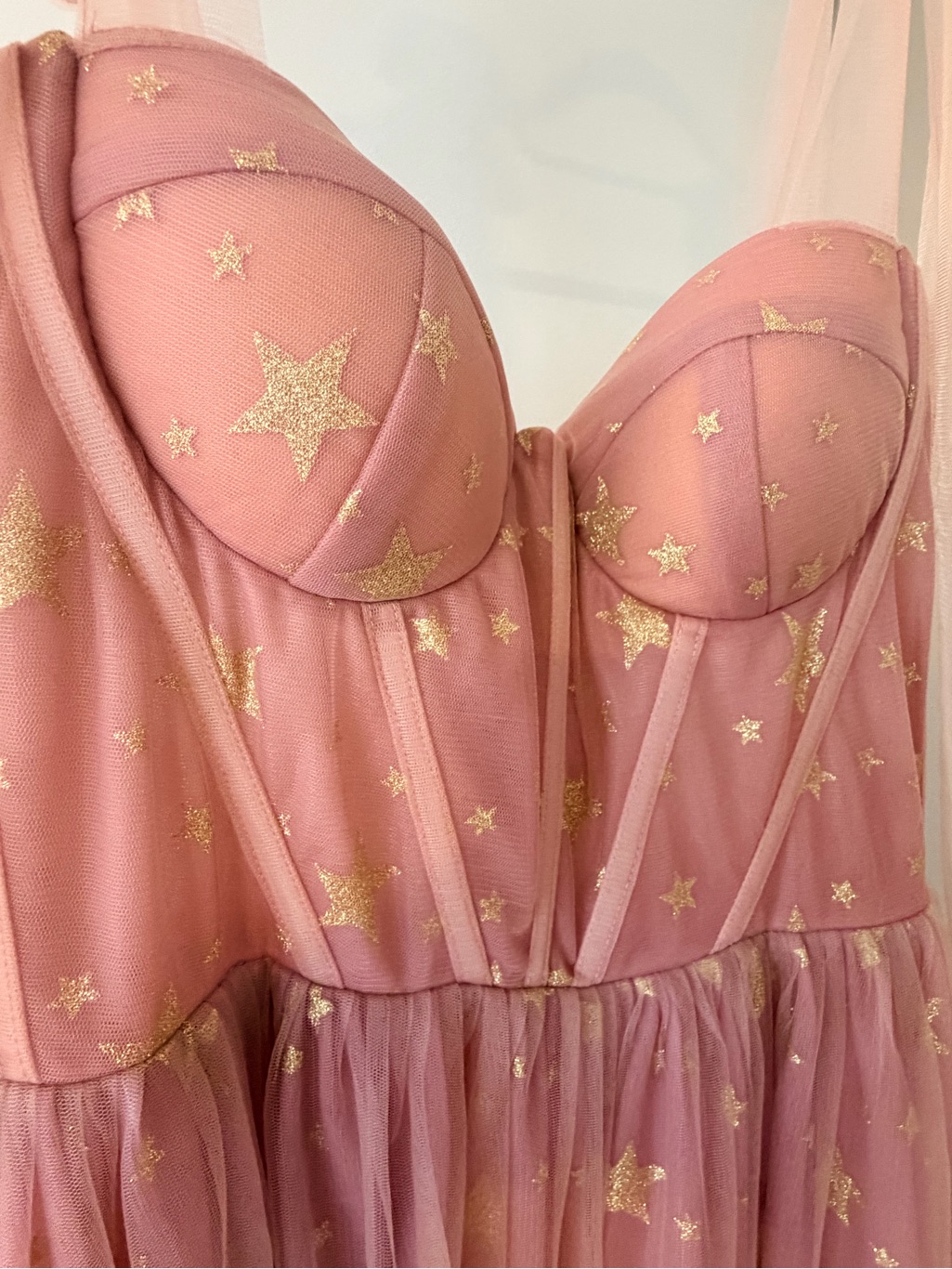 Dusty Rose Star-Embellished Tulle Maxi Dress Teuta Matoshi — image 6 of 8